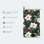 Blue Flower Illustration Floral Wallpaper