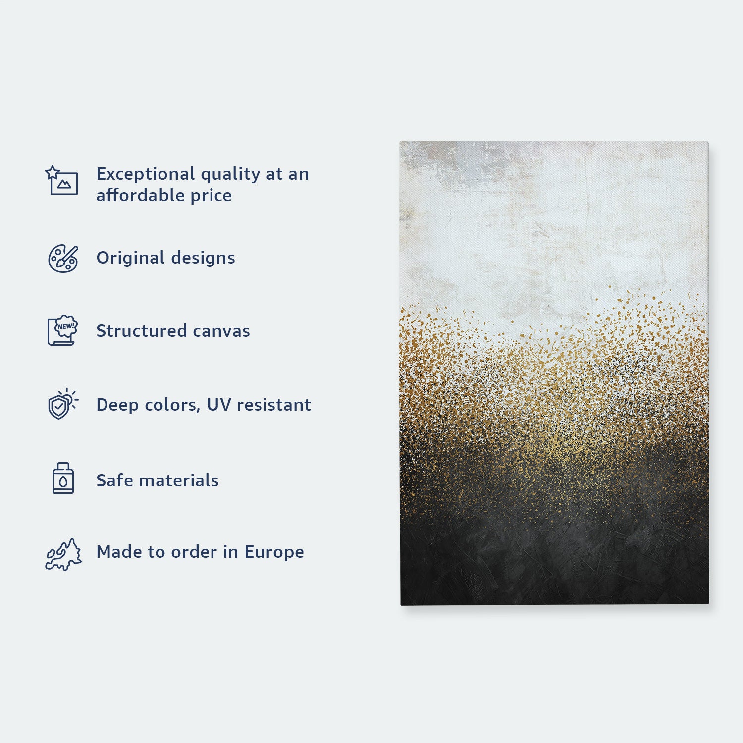 Night Storm Abstract Geometric Canvas Print