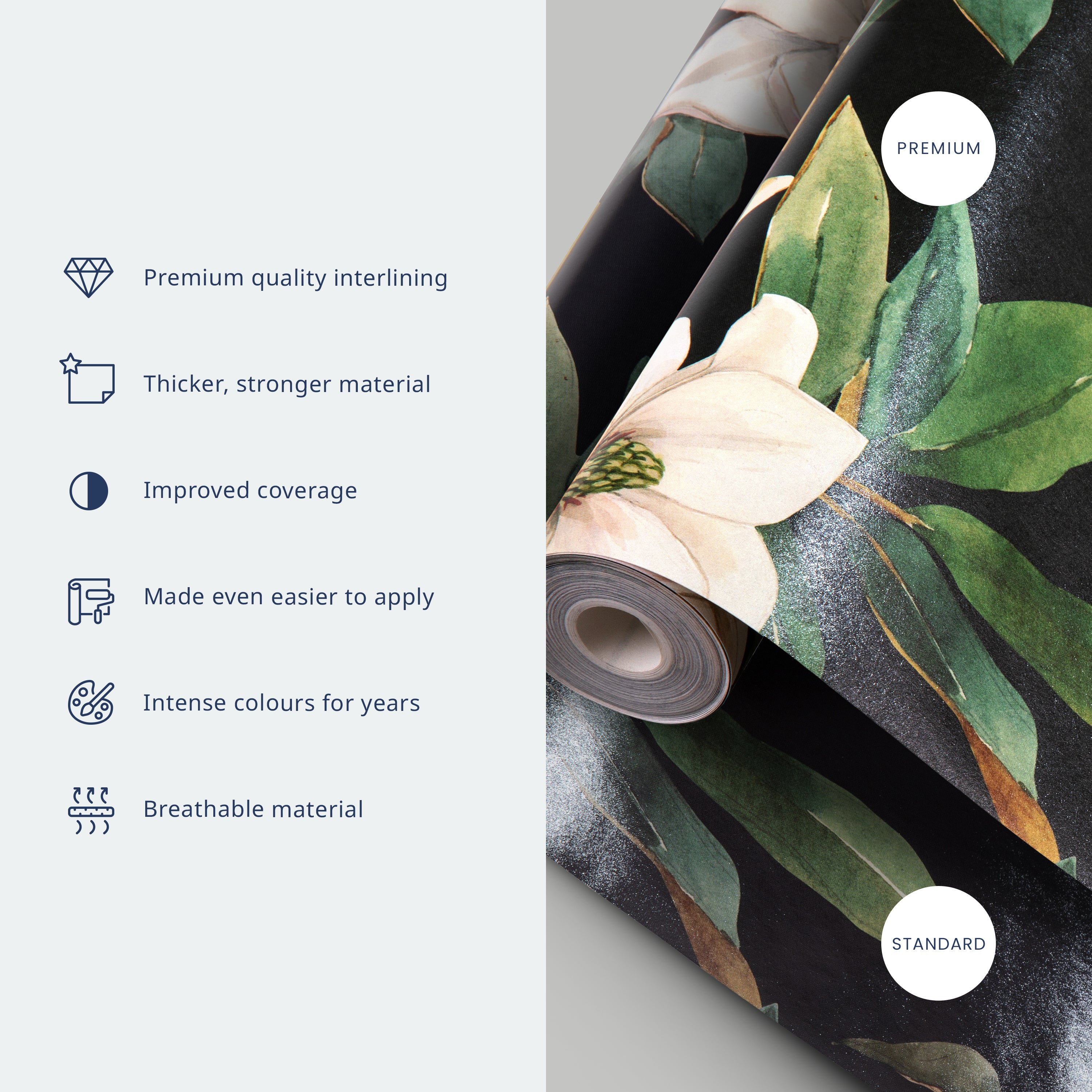 Blue Antique Greek Botanical Pattern Wallpaper