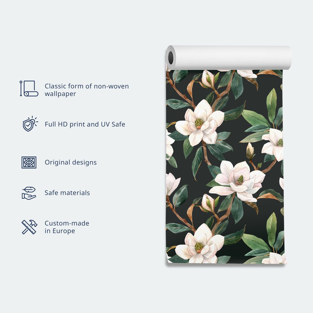 Creamy Little Flowers Blue Floral Wallpaper