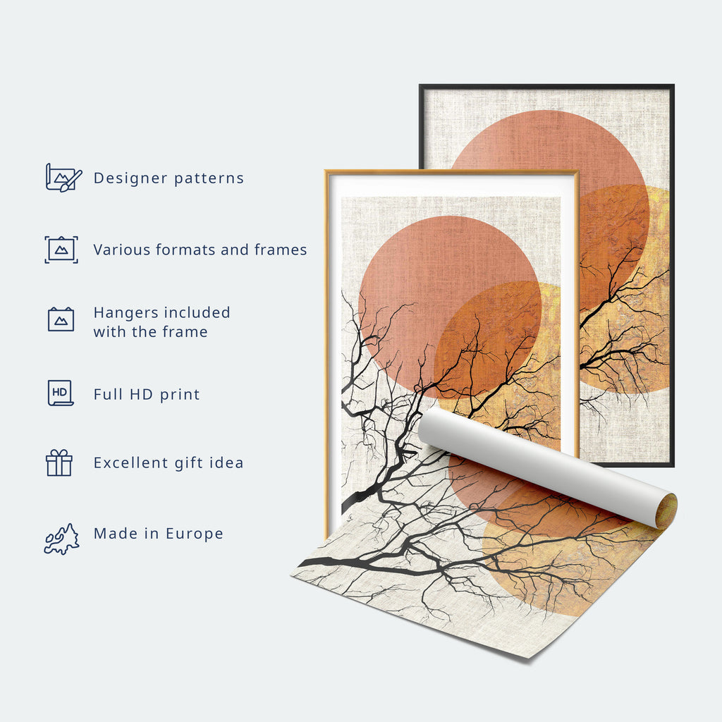 Herons Cherry Blossom Oriental Poster