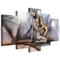 Gold Couple Silhouette Canvas Print