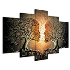 Abstract Romantic Trees Multicolor Canvas Print