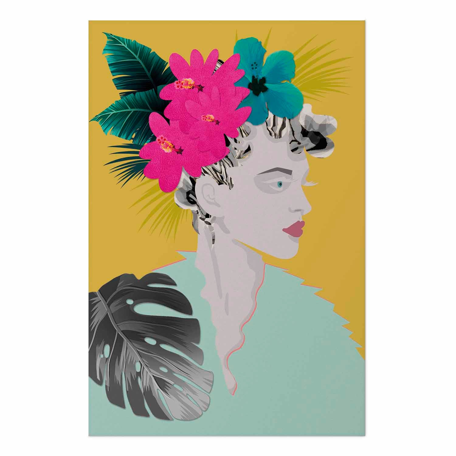 Abstract Floral Woman Portrait Poster