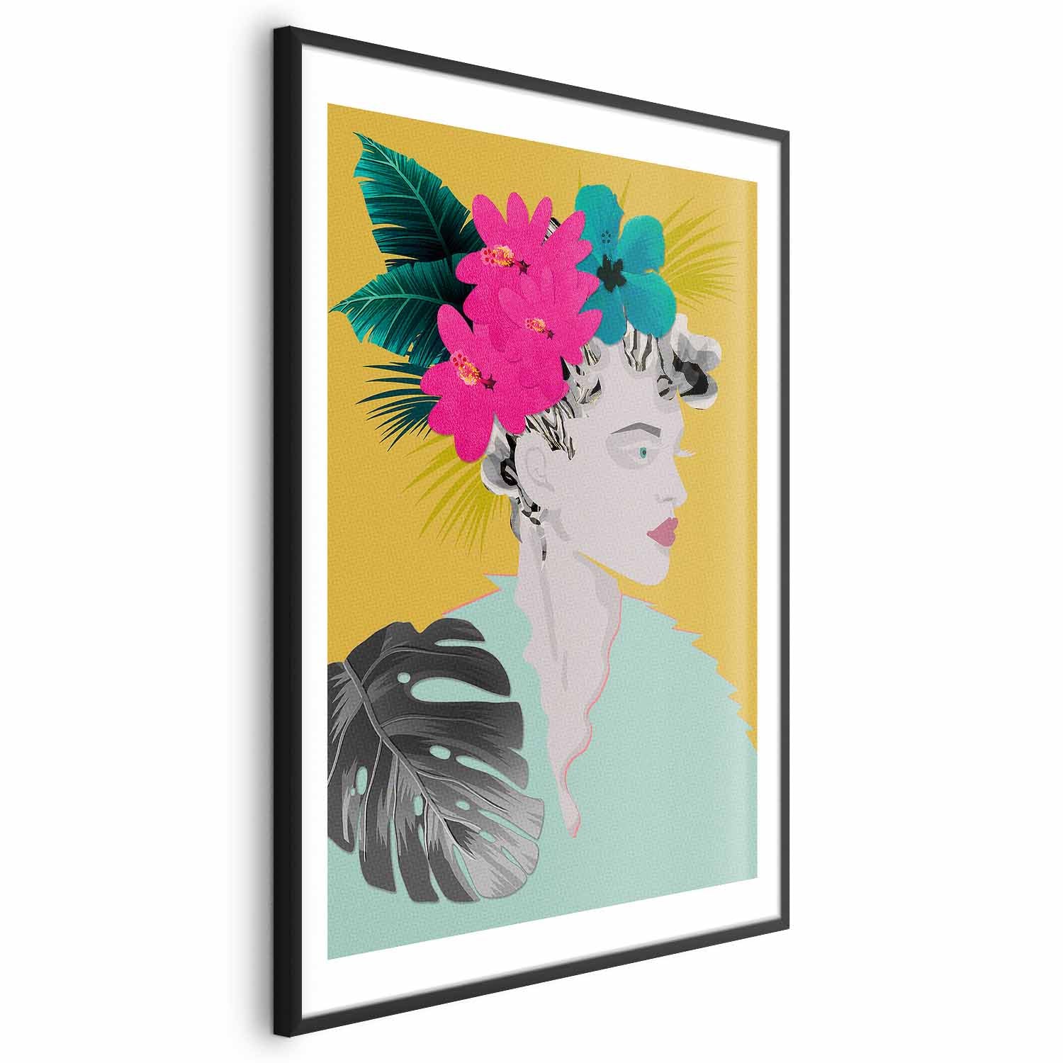 Abstract Floral Woman Portrait Poster