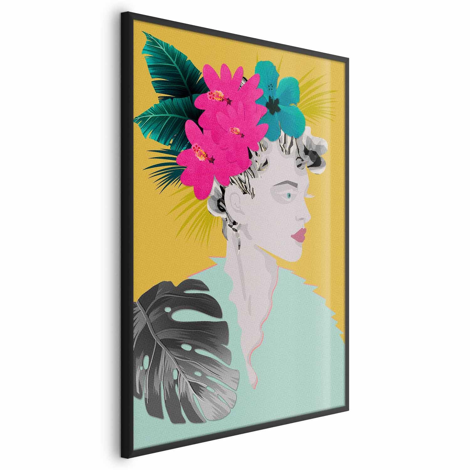 Abstract Floral Woman Portrait Poster