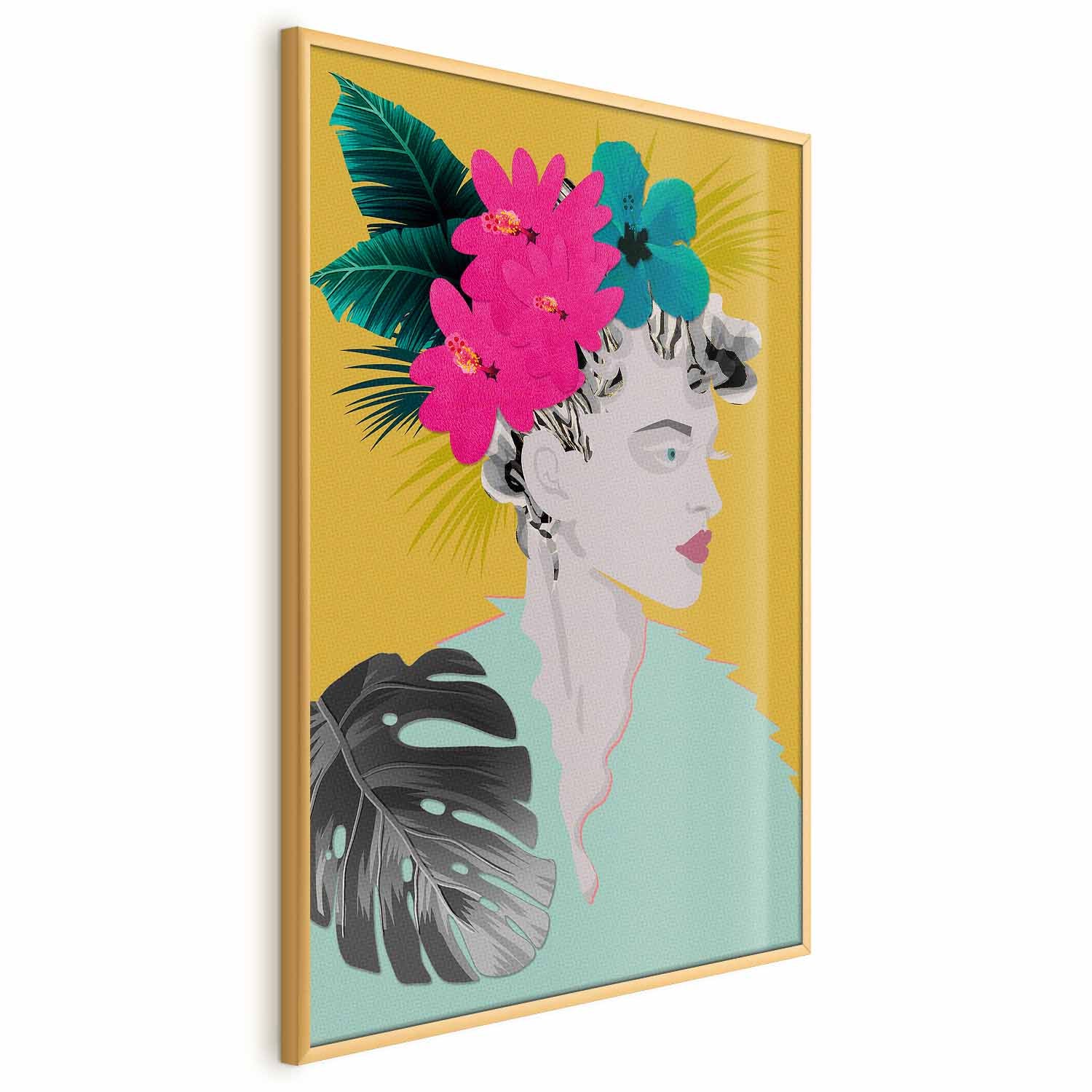 Abstract Floral Woman Portrait Poster