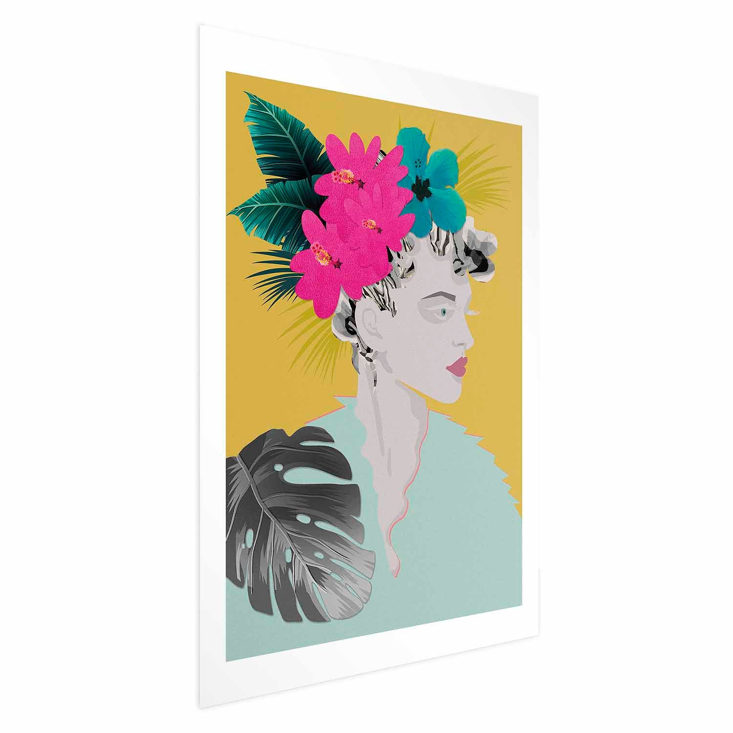 Abstract Floral Woman Portrait Poster