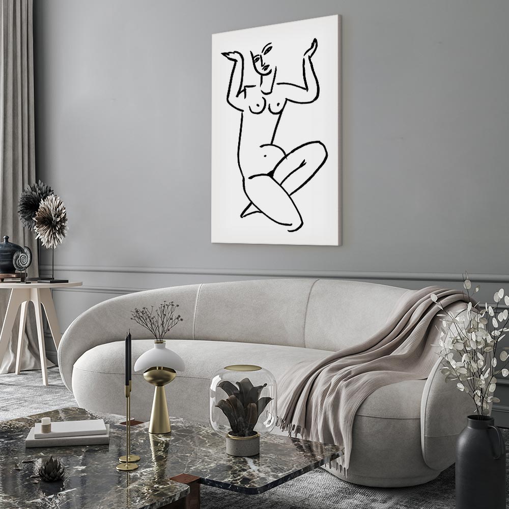 Female Silhouette Erotic Vertical Canvas Print