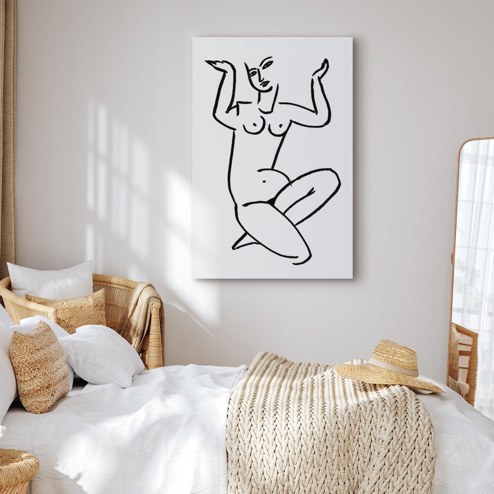 Female Silhouette Erotic Vertical Canvas Print