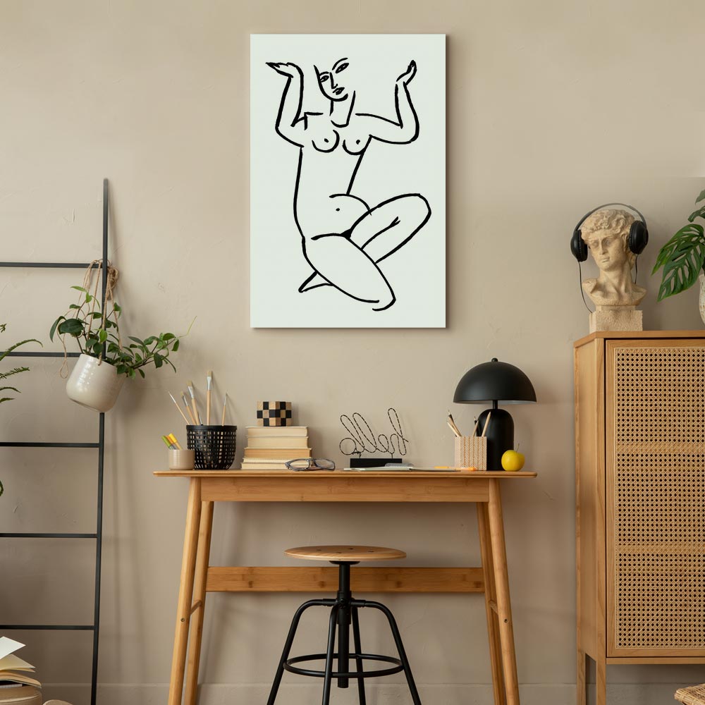 Female Silhouette Erotic Vertical Canvas Print