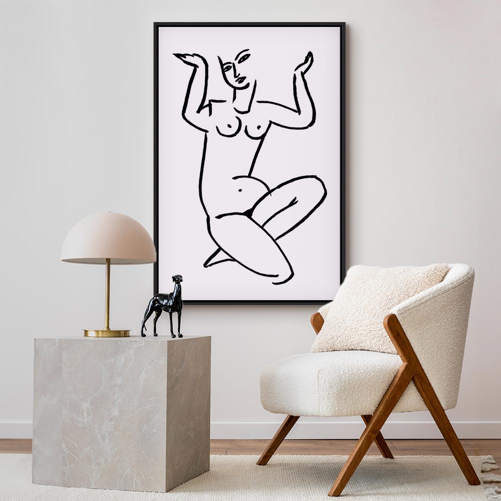 Female Silhouette Erotic Vertical Canvas Print