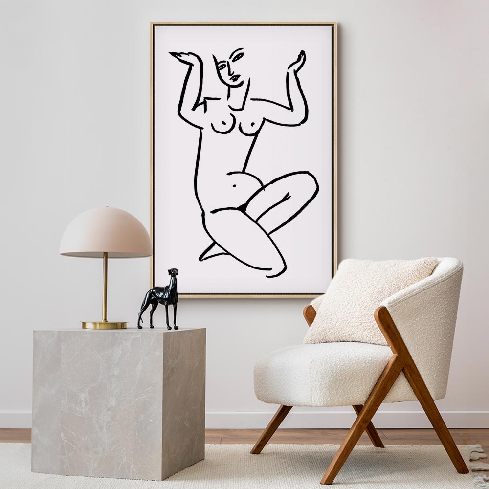 Female Silhouette Erotic Vertical Canvas Print