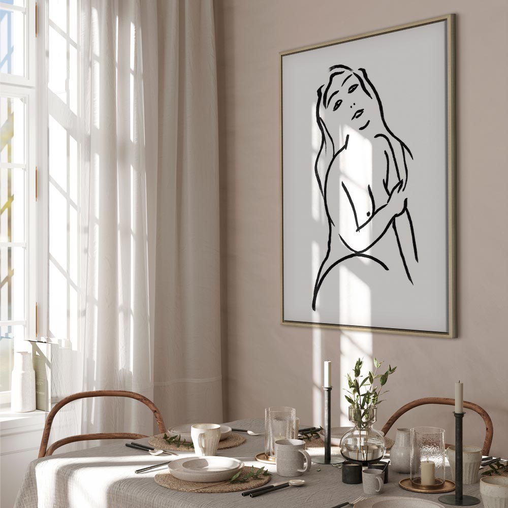 Passionate Woman Silhouette Vertical Canvas Print