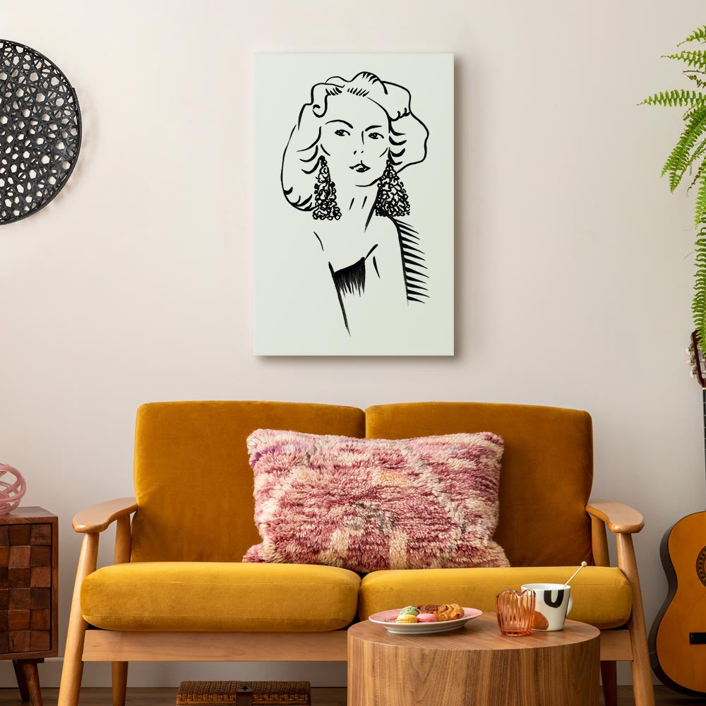 Romantic Blonde Woman Portrait Vertical Canvas Print