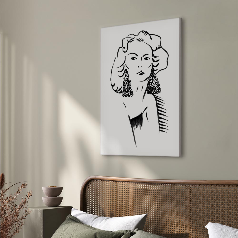 Romantic Blonde Woman Portrait Vertical Canvas Print