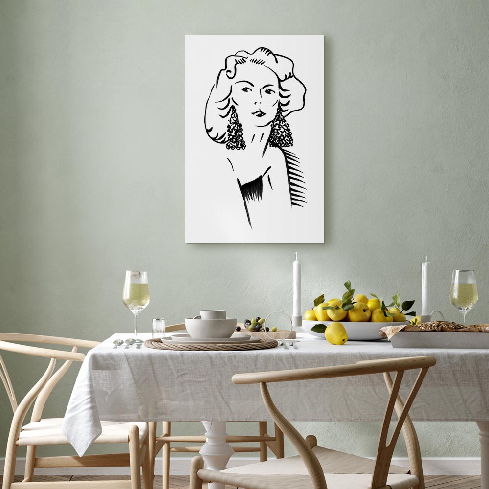 Romantic Blonde Woman Portrait Vertical Canvas Print