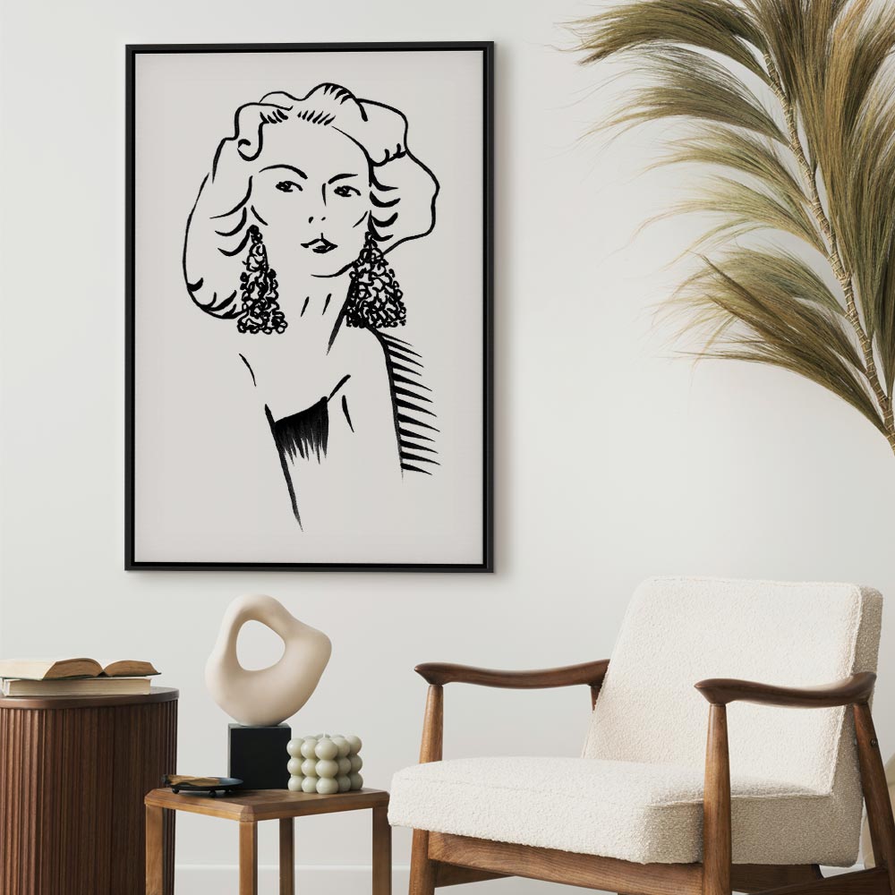 Romantic Blonde Woman Portrait Vertical Canvas Print