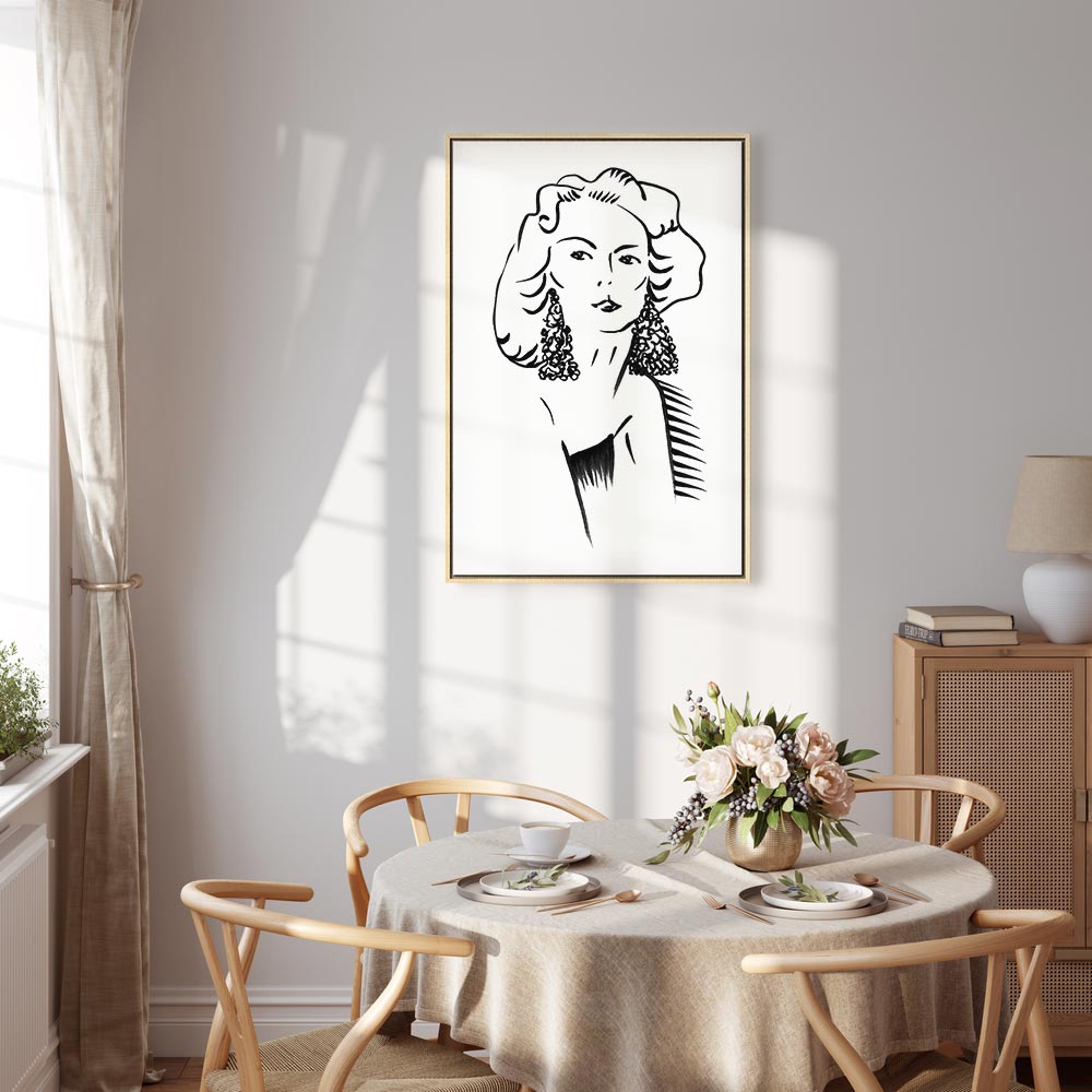 Romantic Blonde Woman Portrait Vertical Canvas Print
