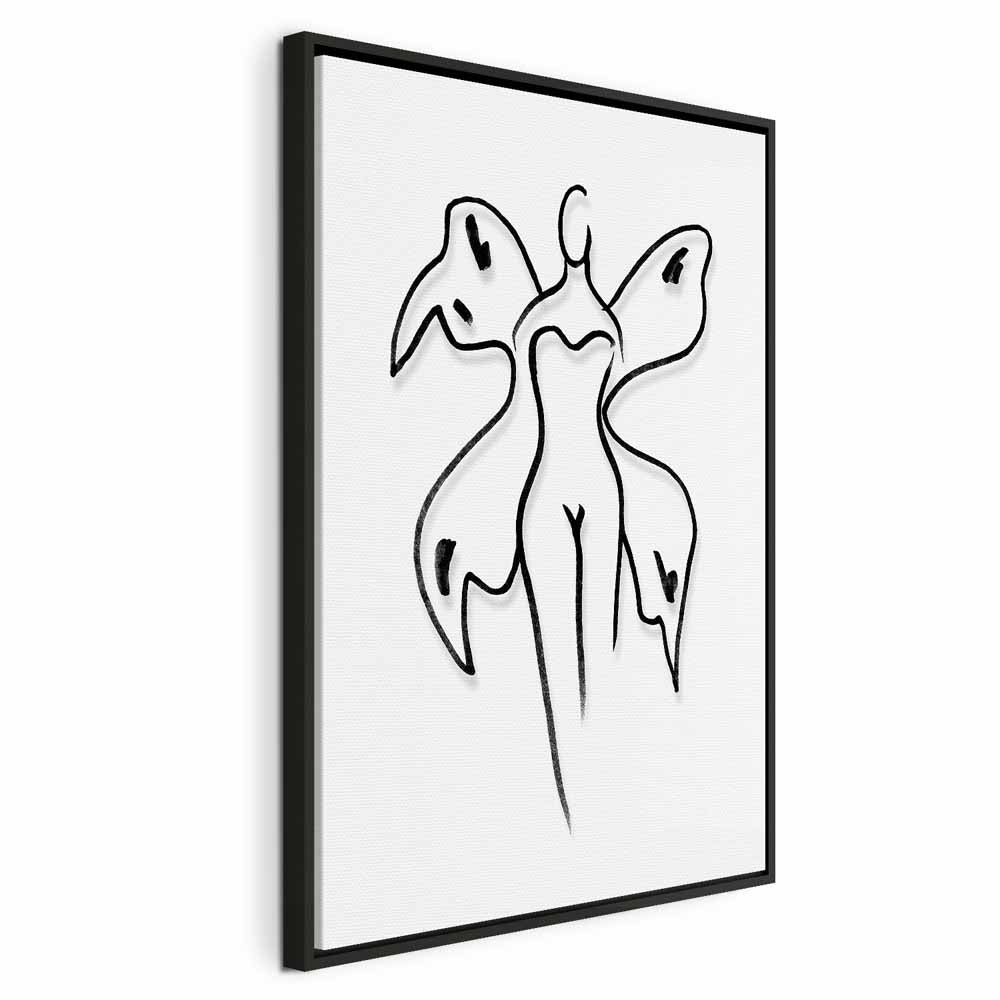 Butterfly Woman Silhouette Vertical Canvas Print
