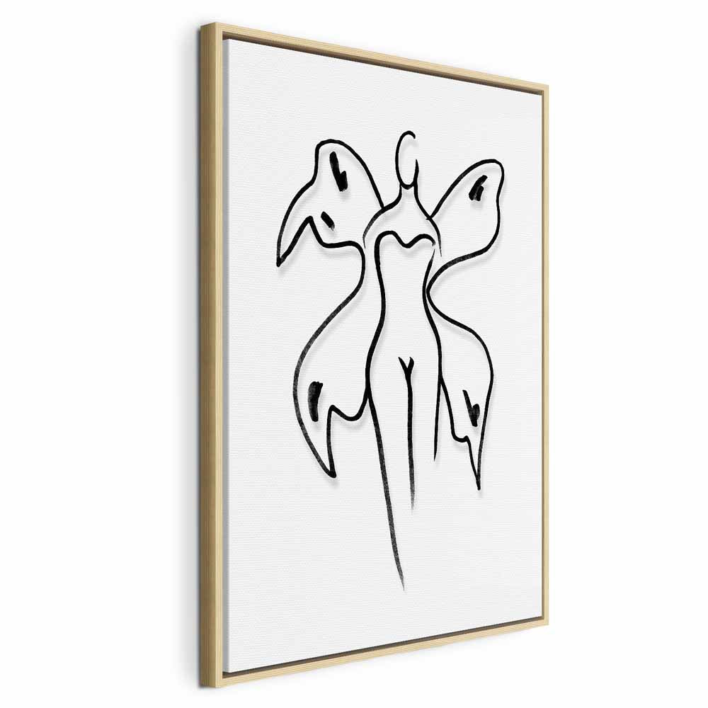 Butterfly Woman Silhouette Vertical Canvas Print