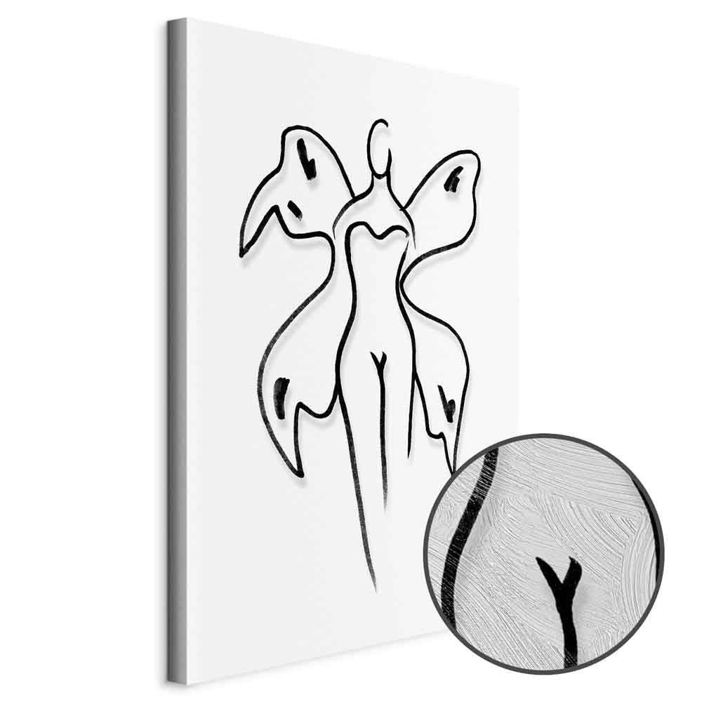 Butterfly Woman Silhouette Vertical Canvas Print