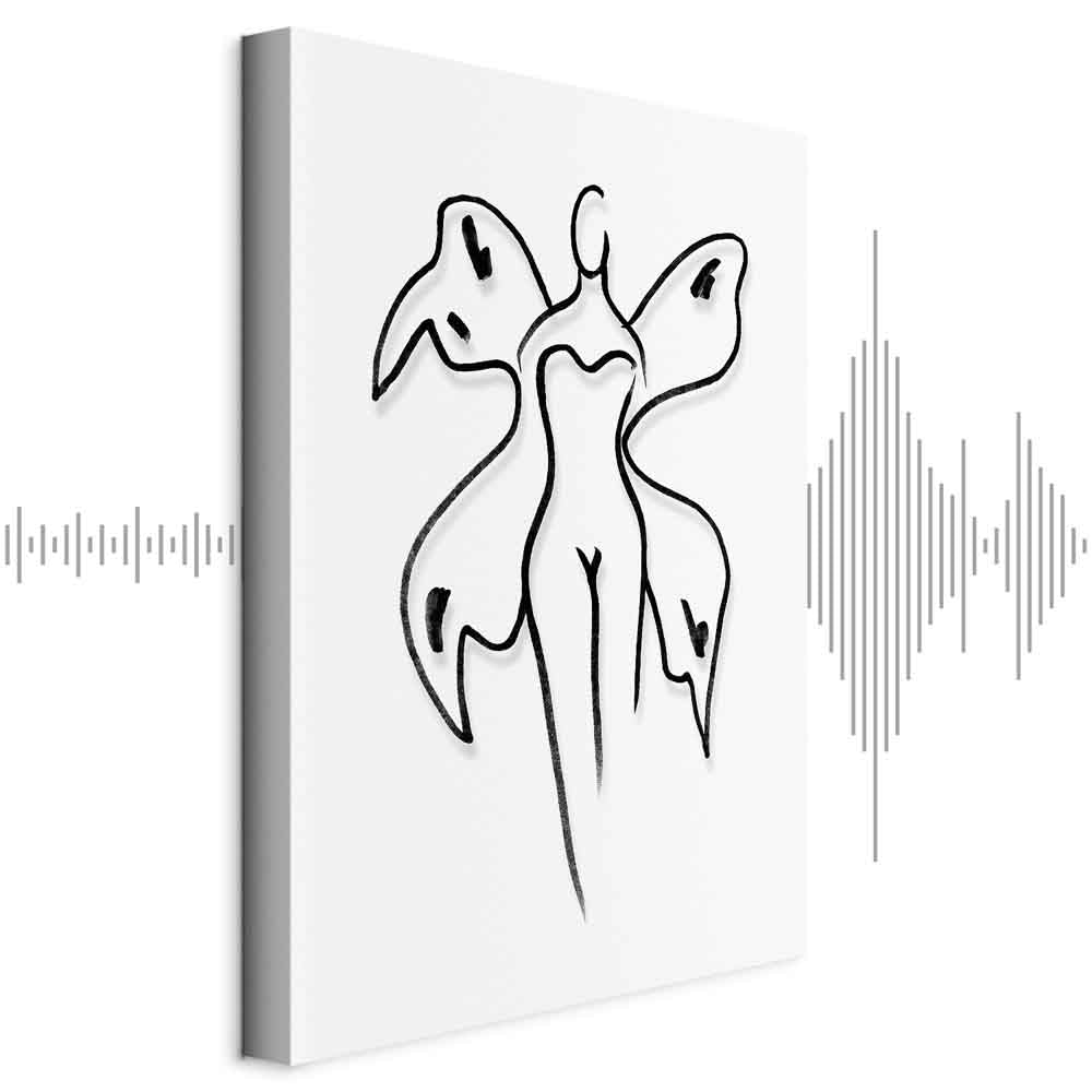 Butterfly Woman Silhouette Vertical Canvas Print