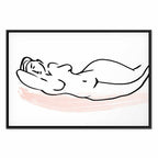 Sunbathing Women Silhouette Wide Canvas Print