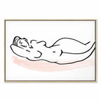 Sunbathing Women Silhouette Wide Canvas Print