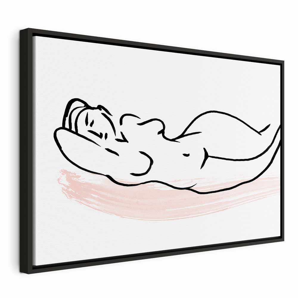 Sunbathing Women Silhouette Wide Canvas Print