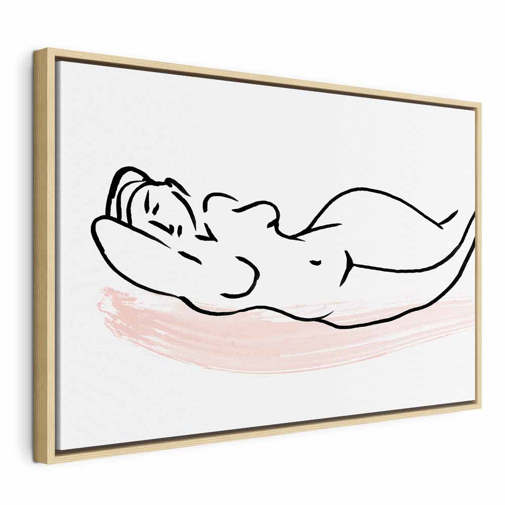 Sunbathing Women Silhouette Wide Canvas Print