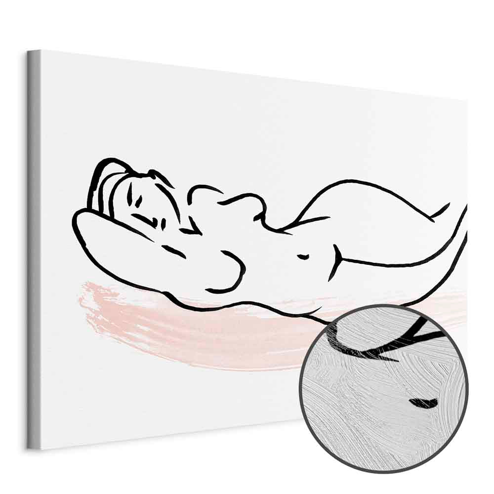 Sunbathing Women Silhouette Wide Canvas Print