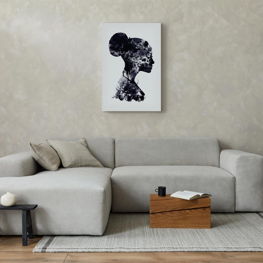 Abstract Female Profile Portrait Canvas Print