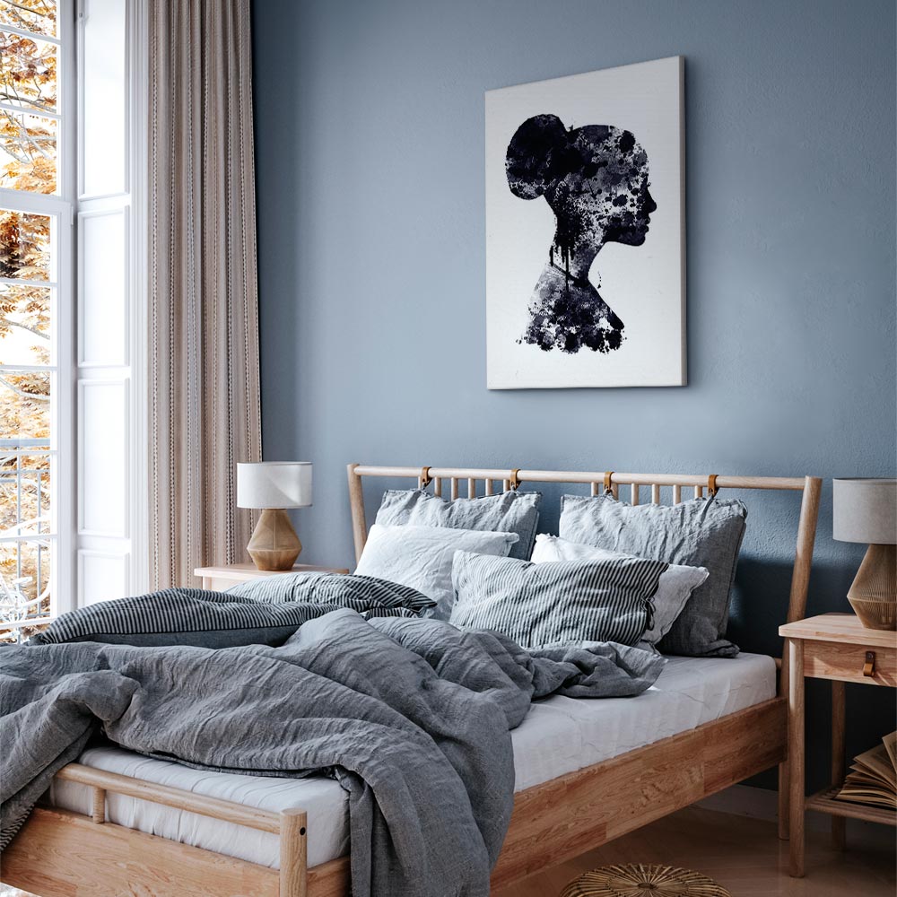 Abstract Female Profile Portrait Canvas Print