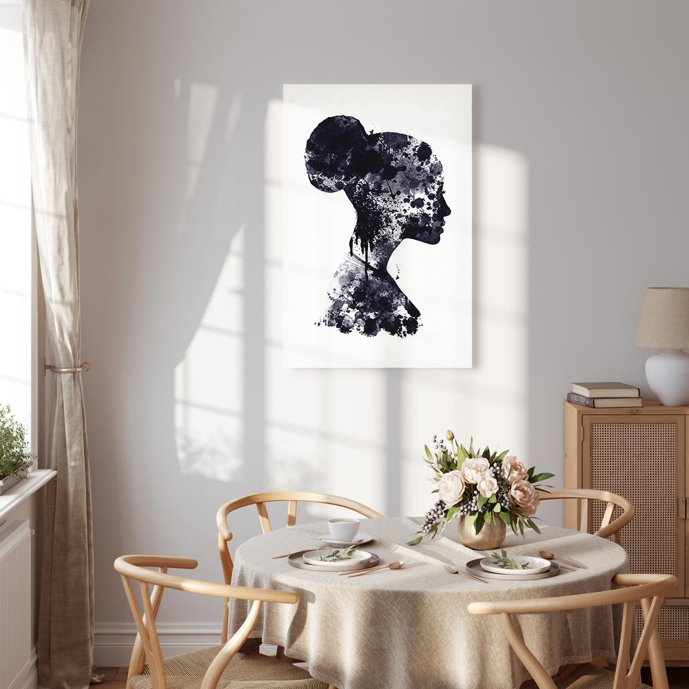 Abstract Female Profile Portrait Canvas Print