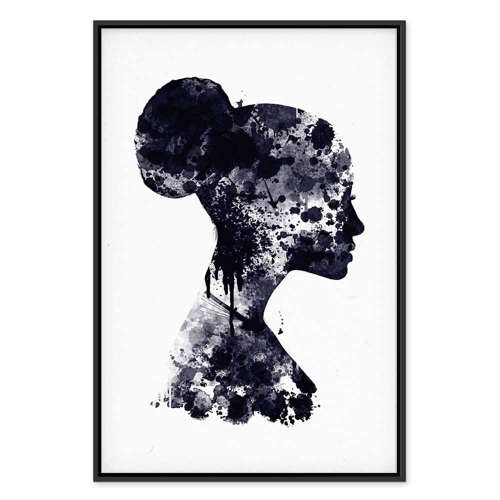 Abstract Female Profile Portrait Canvas Print