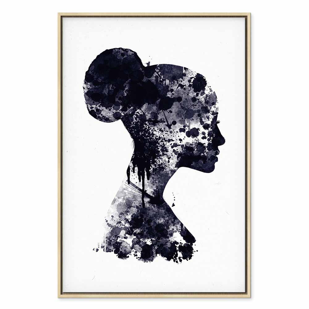 Abstract Female Profile Portrait Canvas Print