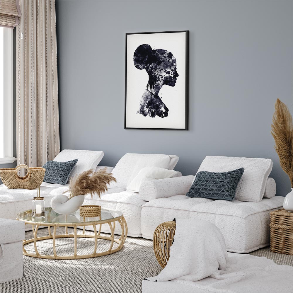 Abstract Female Profile Portrait Canvas Print