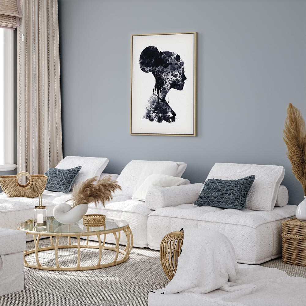 Abstract Female Profile Portrait Canvas Print