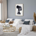 Abstract Female Profile Portrait Canvas Print