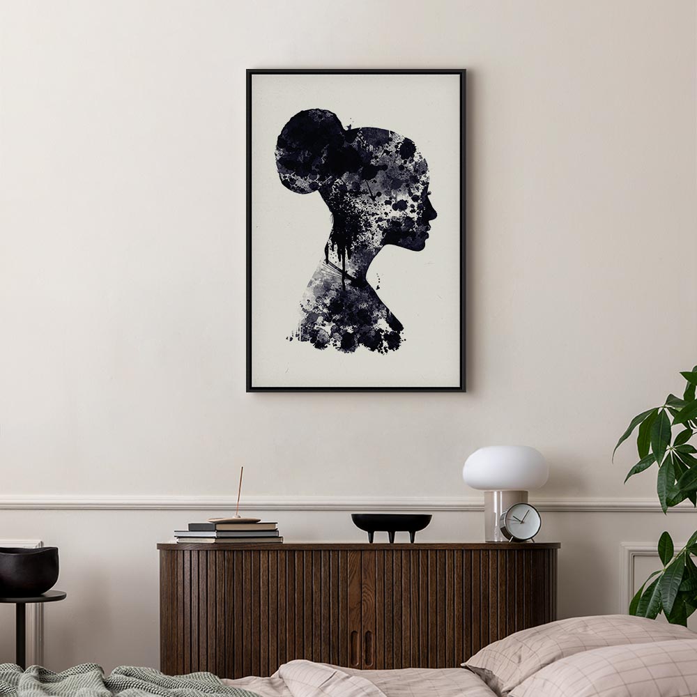 Abstract Female Profile Portrait Canvas Print