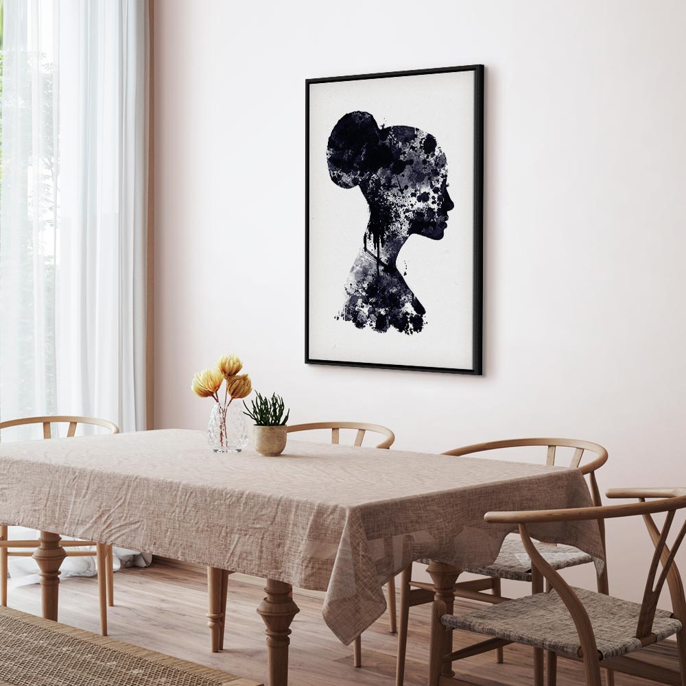 Abstract Female Profile Portrait Canvas Print