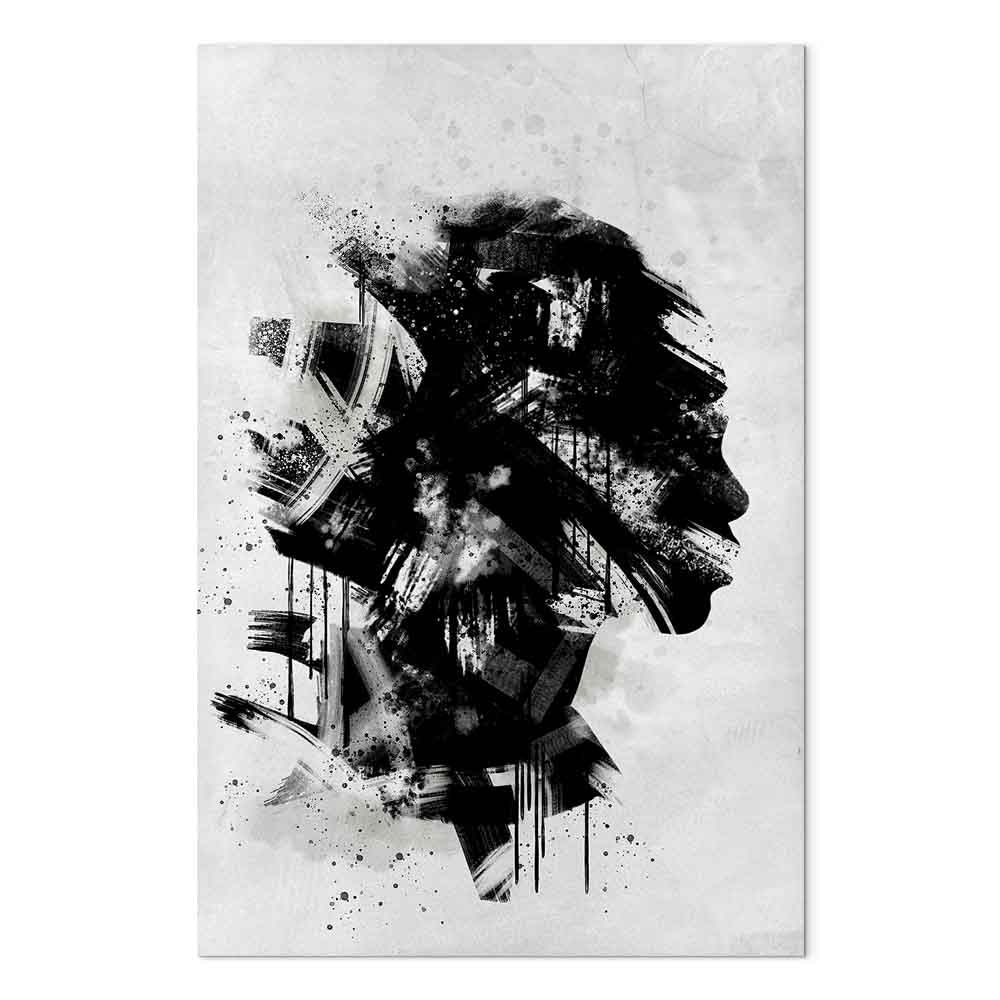 Classic Profile Abstract Portrait Canvas Print