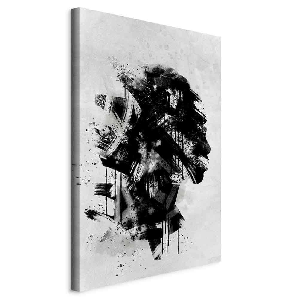 Classic Profile Abstract Portrait Canvas Print
