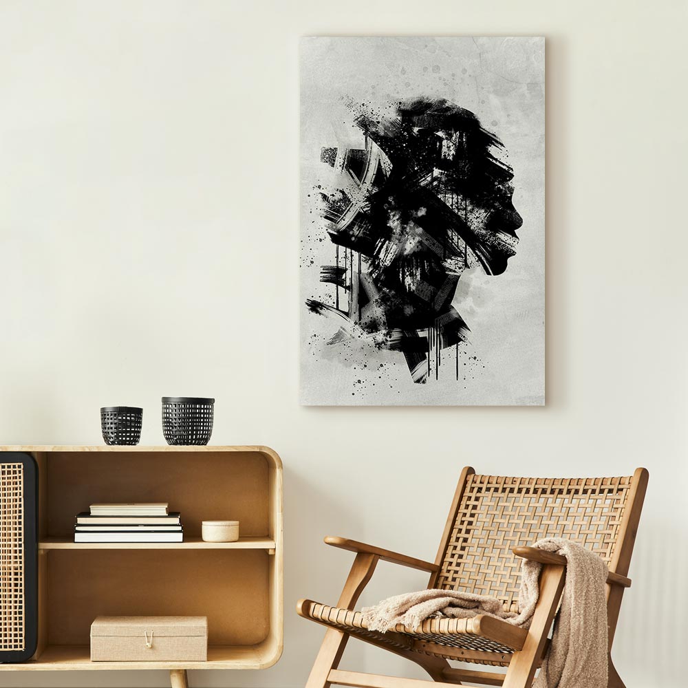 Classic Profile Abstract Portrait Canvas Print
