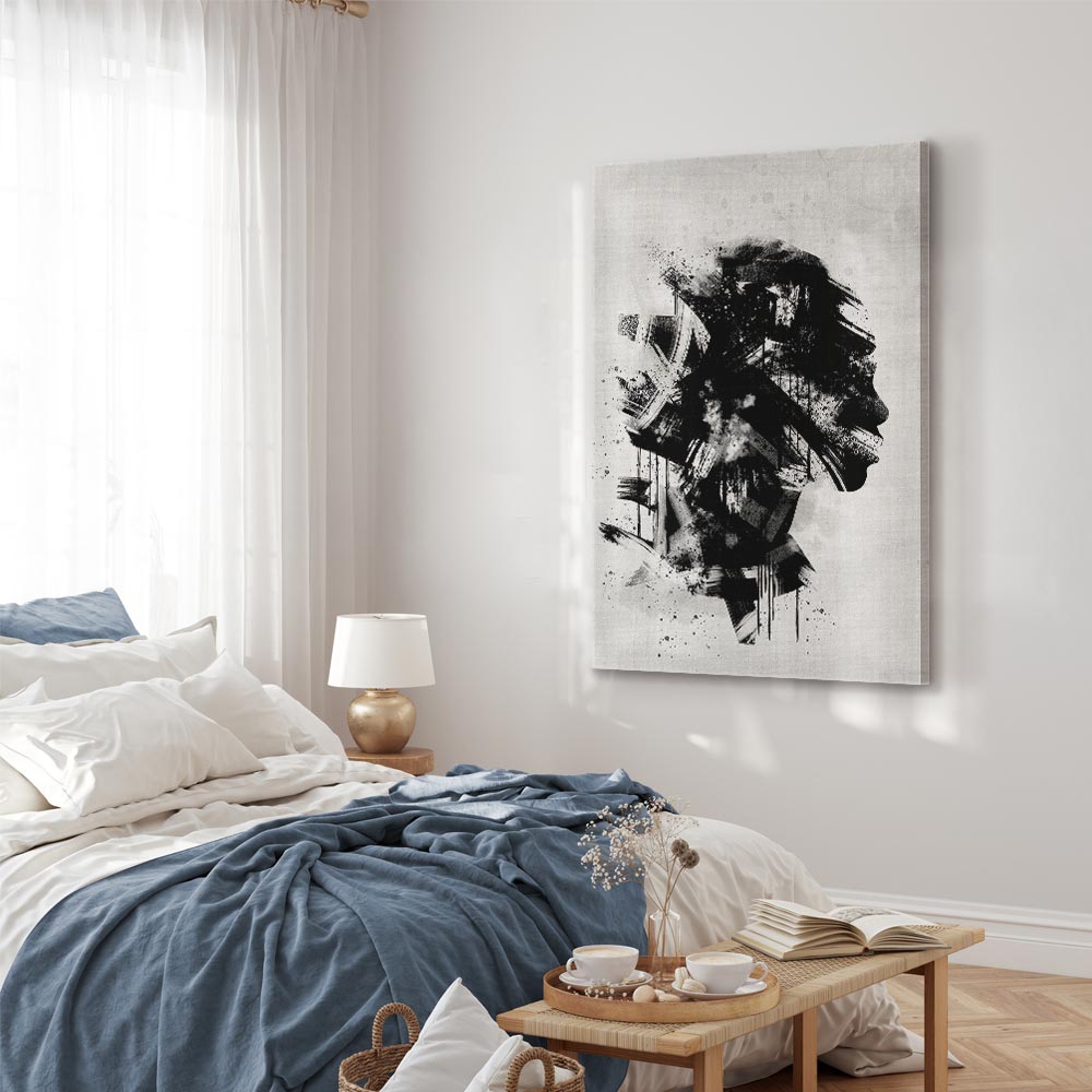 Classic Profile Abstract Portrait Canvas Print