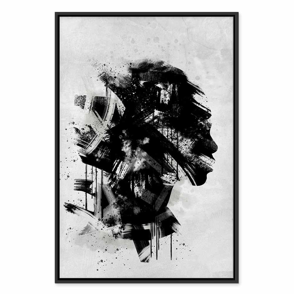 Classic Profile Abstract Portrait Canvas Print