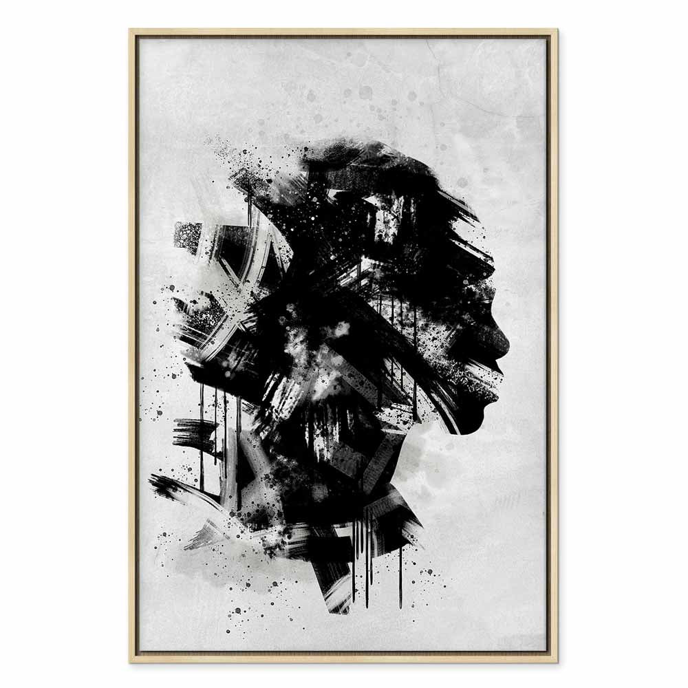 Classic Profile Abstract Portrait Canvas Print