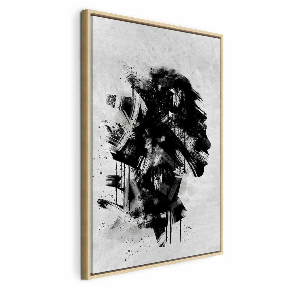 Classic Profile Abstract Portrait Canvas Print
