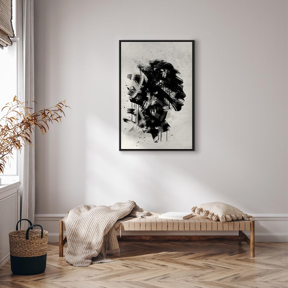 Classic Profile Abstract Portrait Canvas Print